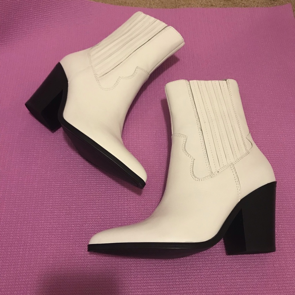 Aldo Drerissa White Cowboy Bootie